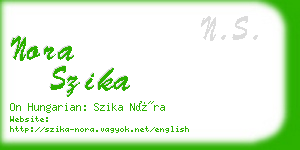 nora szika business card